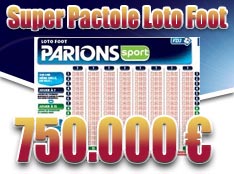 superpactole 750.000 € Loto Foot